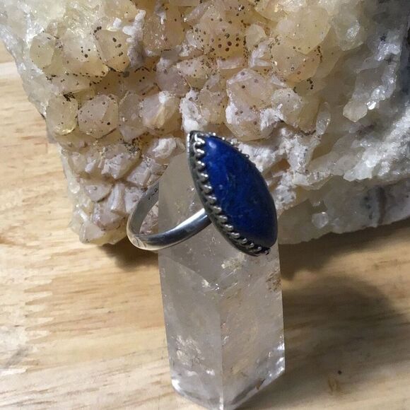 Ring, Blue Sodalite Stone and Sterling Silver Ring, size 8.5, NEW, Handmade - Picture 4 of 8